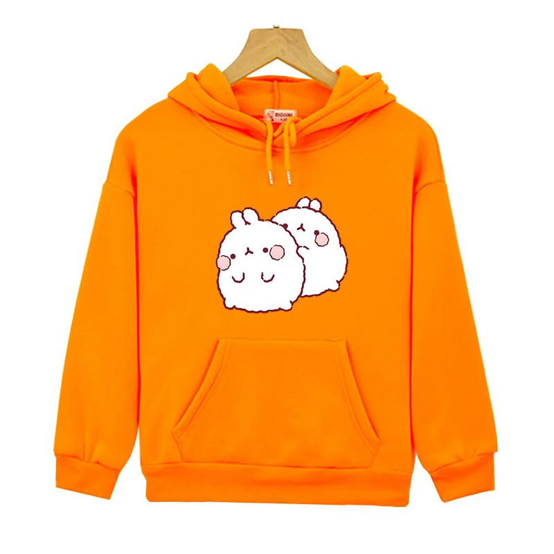 Molango triušio rudens vaikams Kawaii Bunny margintas megztinis su gobtuvu berniukams Merginoms Mieli drabužiai Animacinio filmo kostiumas ilgomis rankovėmis