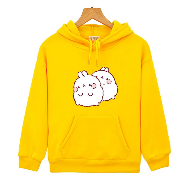 Molango triušio rudens vaikams Kawaii Bunny margintas megztinis su gobtuvu berniukams Merginoms Mieli drabužiai Animacinio filmo kostiumas ilgomis rankovėmis