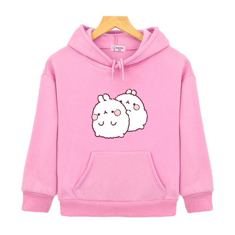 Molango triušio rudens vaikams Kawaii Bunny margintas megztinis su gobtuvu berniukams Merginoms Mieli drabužiai Animacinio filmo kostiumas ilgomis rankovėmis