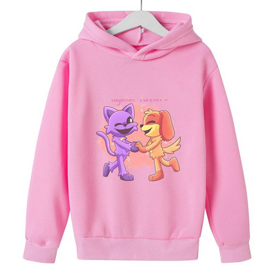Smiling Critters Kids Hoodies Girl Boy Pullover Anime Children Casual Clothes Cartoons Game Kawaii Tops Fashion Sweatshirts