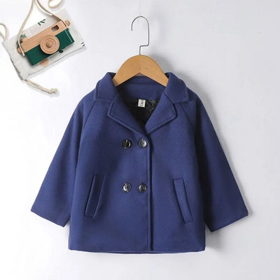 2–7 metų vaikams Kūdikių berniukų Viršutiniai drabužiai Paltai Natūralios vilnos pavasarinė rudens striukė ilgomis rankovėmis Madingi vaikų drabužiai