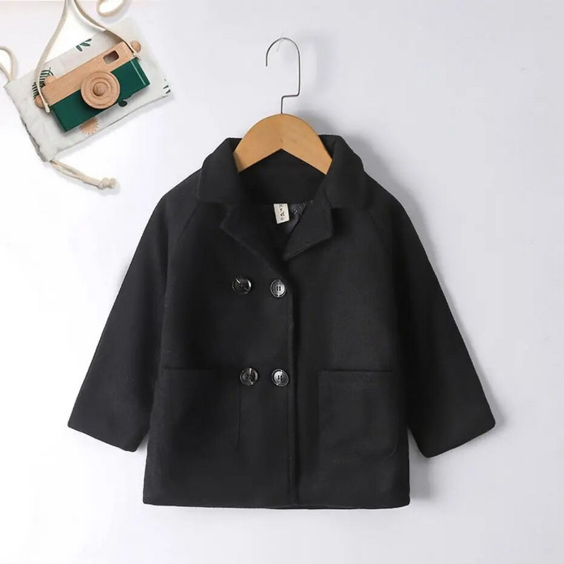 2–7 metų vaikams Kūdikių berniukų Viršutiniai drabužiai Paltai Natūralios vilnos pavasarinė rudens striukė ilgomis rankovėmis Madingi vaikų drabužiai