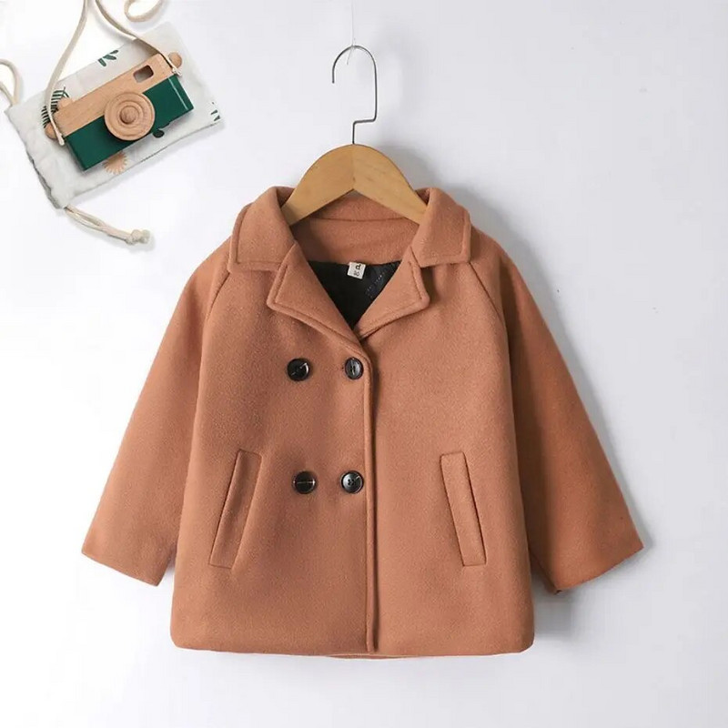 2–7 metų vaikams Kūdikių berniukų Viršutiniai drabužiai Paltai Natūralios vilnos pavasarinė rudens striukė ilgomis rankovėmis Madingi vaikų drabužiai