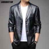 Vrhunska nova dizajnerska marka, ležerna modna muška kožna jakna od umjetnog PU-a, obična crna motociklistička jesensko-zimska muška odjeća