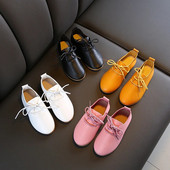 2023 Nice Toddler Little Girl Leather Shoes Formal boys School Shoes Student Lace Up Βραδινά φορέματα για Παιδιά Baby D02153