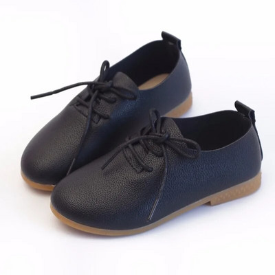 2023 Nice Toddler Little Girl Leather Shoes Formal boys School Shoes Student Lace Up Βραδινά φορέματα για Παιδιά Baby D02153