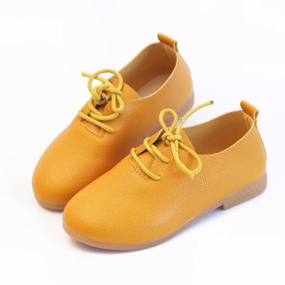 2023 Nice Toddler Little Girl Leather Shoes Formal boys School Shoes Student Lace Up Βραδινά φορέματα για Παιδιά Baby D02153