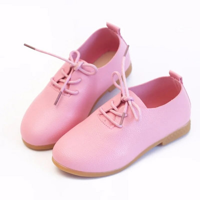2023 Nice Toddler Little Girl Leather Shoes Formal boys School Shoes Student Lace Up Βραδινά φορέματα για Παιδιά Baby D02153