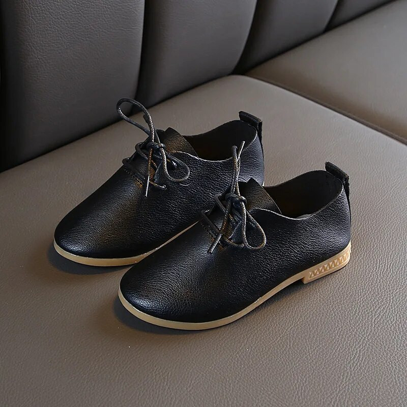 2023 Nice Toddler Little Girl Leather Shoes Formal boys School Shoes Student Lace Up Βραδινά φορέματα για Παιδιά Baby D02153