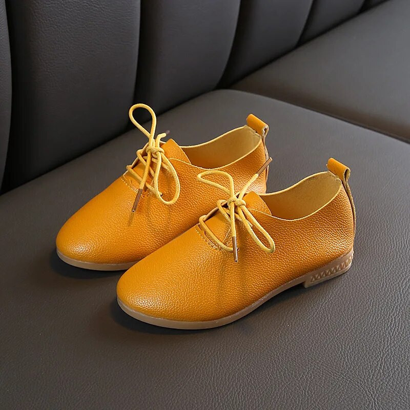 2023 Nice Toddler Little Girl Leather Shoes Formal boys School Shoes Student Lace Up Βραδινά φορέματα για Παιδιά Baby D02153