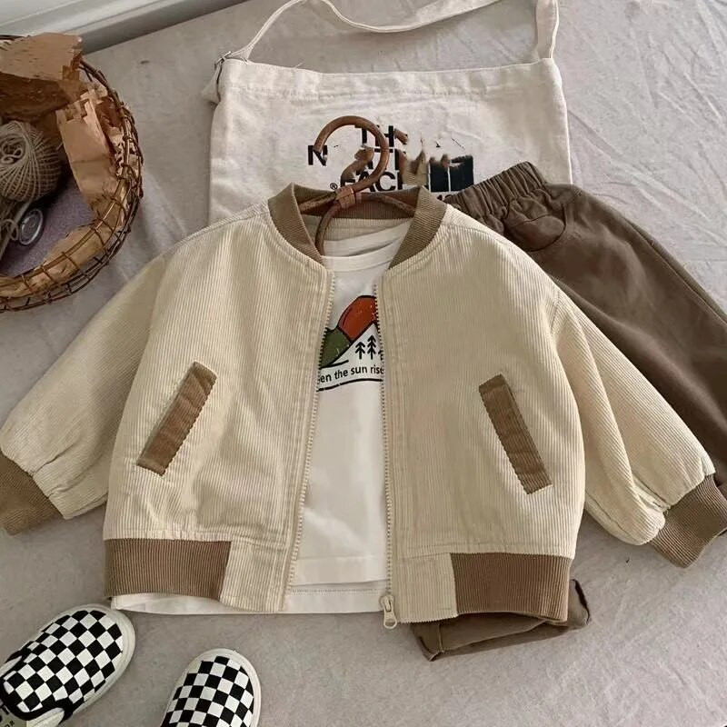 Primăvară Toamnă Băieți Paltoane de baseball Coreeană Copii Îmbrăcăminte exterioară 2 - 8 ani Îmbrăcăminte pentru copii Adolescenți Jachetă sport Uniforme școlare