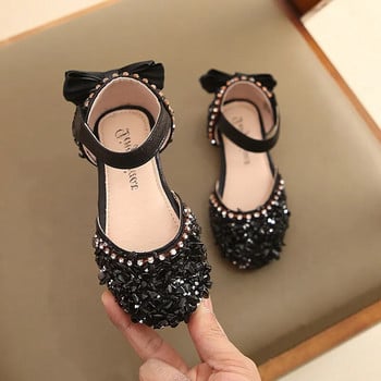 Νέα παιδικά παπούτσια πριγκίπισσας Βρεφικά παπούτσια Flat Bling Δερμάτινα σανδάλια Μόδα παγιέτες Απαλά παιδικά παπούτσια χορού sparkly