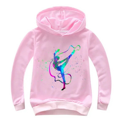 Akvarelė, gimnastika, mada Vaikų drabužiai Mergaičių džemperis + kelnaitės rinkinys Mažylio paltukas rudeninis Vaikiškas 3–12 metų spausdinimo megztinių viršus