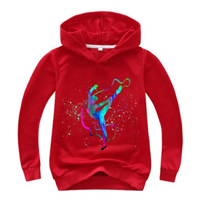 Akvarelė, gimnastika, mada Vaikų drabužiai Mergaičių džemperis + kelnaitės rinkinys Mažylio paltukas rudeninis Vaikiškas 3–12 metų spausdinimo megztinių viršus