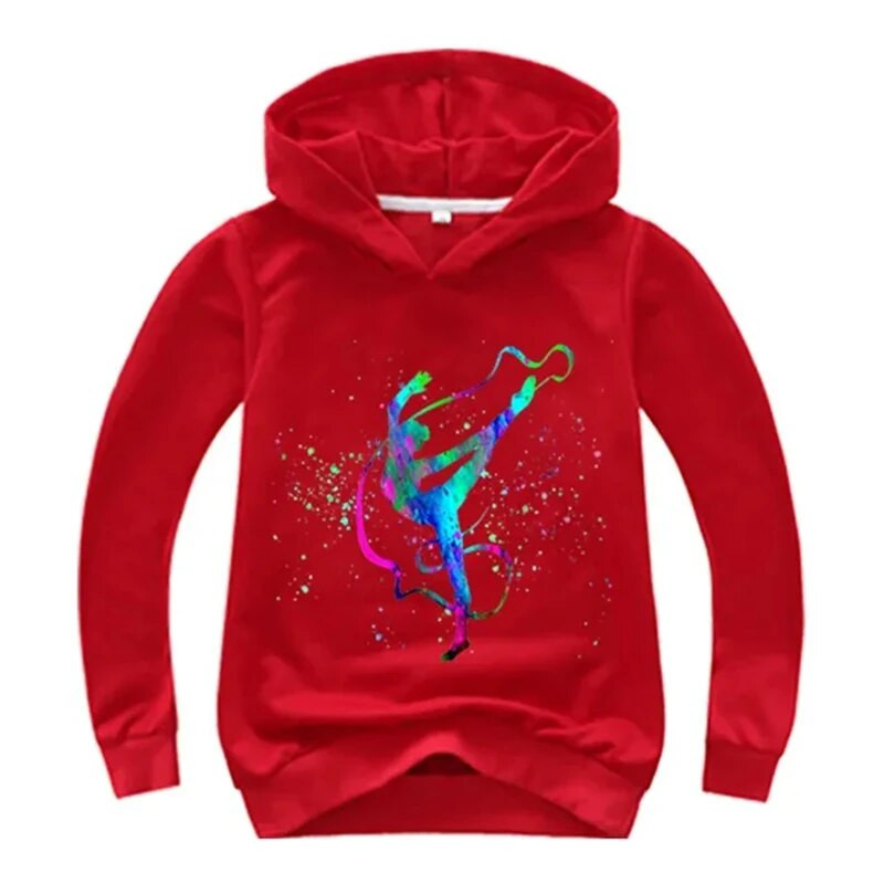 Akvarelė, gimnastika, mada Vaikų drabužiai Mergaičių džemperis + kelnaitės rinkinys Mažylio paltukas rudeninis Vaikiškas 3–12 metų spausdinimo megztinių viršus