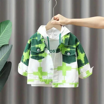 Παιδικό τζιν μπουφάν Ανοιξιάτικο και Φθινοπωρινό Ρούχα 2023 Νέα μόδα Κορεάτικο Μπουφάν Boy Boby Casual Τζιν μπουφάν