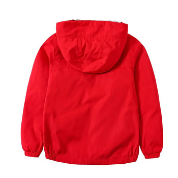 Αδιάβροχο απλό παιδικό παλτό για αγόρια Παιδικά ρούχα με κουκούλα βαμβακερά μπουφάν με φερμουάρ Παιδικά εξωτερικά ρούχα Άνοιξη Καλοκαίρι 3-14 ετών