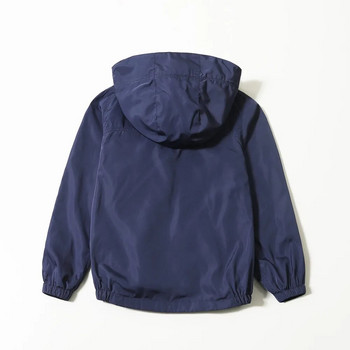 Αδιάβροχο απλό παιδικό παλτό για αγόρια Παιδικά ρούχα με κουκούλα βαμβακερά μπουφάν με φερμουάρ Παιδικά εξωτερικά ρούχα Άνοιξη Καλοκαίρι 3-14 ετών