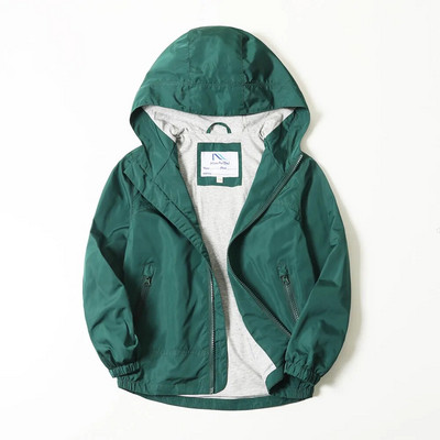 Rezistent la apă, uni, haine pentru bebeluși băieți, bumbac, căptușită, cu glugă, ținute pentru copii, jachete cu fermoar, îmbrăcăminte exterioară pentru copii, primăvară, vară, 3-14 ani