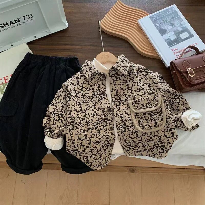 Îmbrăcăminte pentru copii Sezonul de primăvară și toamnă Jachete pentru copii Jachetă cămașă cu flori pentru bebeluși Jachetă cămașă pentru fete și băieți Jachetă pentru băieți