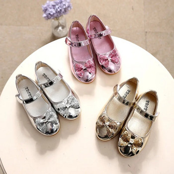 Нови сандали за момичета, деца, бебета, бебета, момичета, блестящи пайети, плитки единични обувки за принцеса Сандали за малко момиченце B49