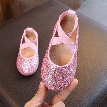 Момичета Балетни обувки Бебешки танцови парти обувки за момичета Блестящи детски обувки Златни блестящи обувки за принцеса 3-12 години Детски обувки MCH026