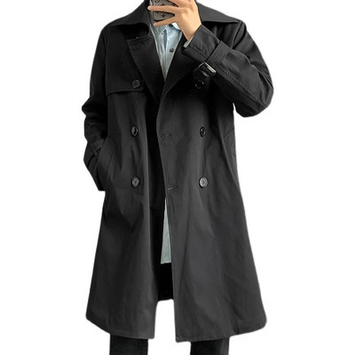 2023 novodošli jesenski modni dugi stilski kaput muški kaput s duplim kopčanjem, proljetne muške ležerne jakne pune veličine M-4XL