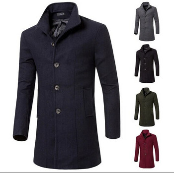 Man Winter Long Wool Trench