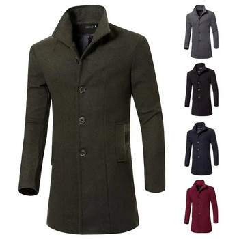 Man Winter Long Wool Trench