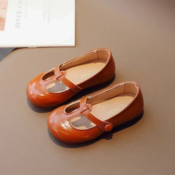 2024 Пролет Есен Детски кожени обувки с T-каишки Бебешки обувки за момиченце Принцеса Обувки за ученически момичета Оксфордски обувки