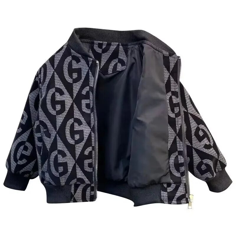 Jachetă pentru copii, primăvară și toamnă 2024, haină nouă, la modă, jachetă casual pentru bebeluși, top pentru băieți, tricot de baseball cool și arătos