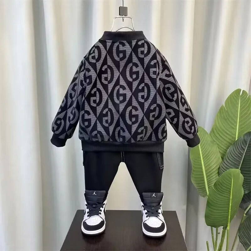 Jachetă pentru copii, primăvară și toamnă 2024, haină nouă, la modă, jachetă casual pentru bebeluși, top pentru băieți, tricot de baseball cool și arătos