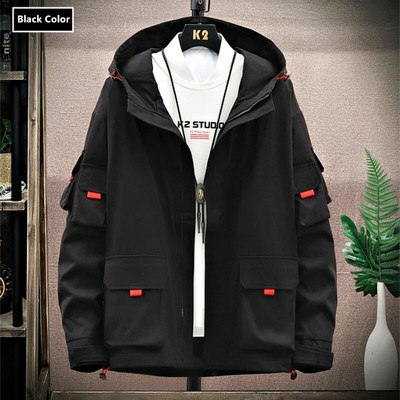 Muškarci Cargo jakna Hoodie Crno Žuta Safari Muška Široka Velika Veličina 8XL Kaputi 7XL 6XL Vjetrovke Proljeće 5XL 9XL Odjeća