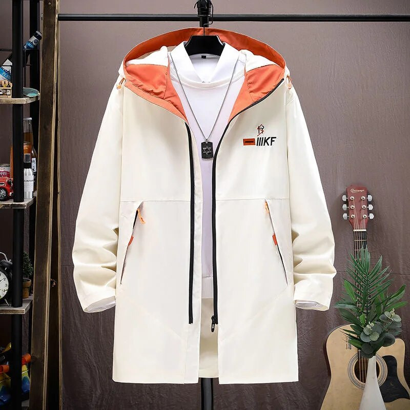 2023, primăvară și toamnă, noua modă clasică, de lungime medie, de dimensiuni mari, pentru bărbați, ocazional, largi, impermeabil, de înaltă calitate