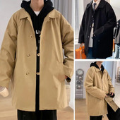 2023 Cămăși cardigan negru pentru bărbați Ocazional cusătură deschisă Îmbrăcăminte pentru bărbați Trench cu mânecă lungă Paltoane lungi Moda stil japonez Topuri Yukata