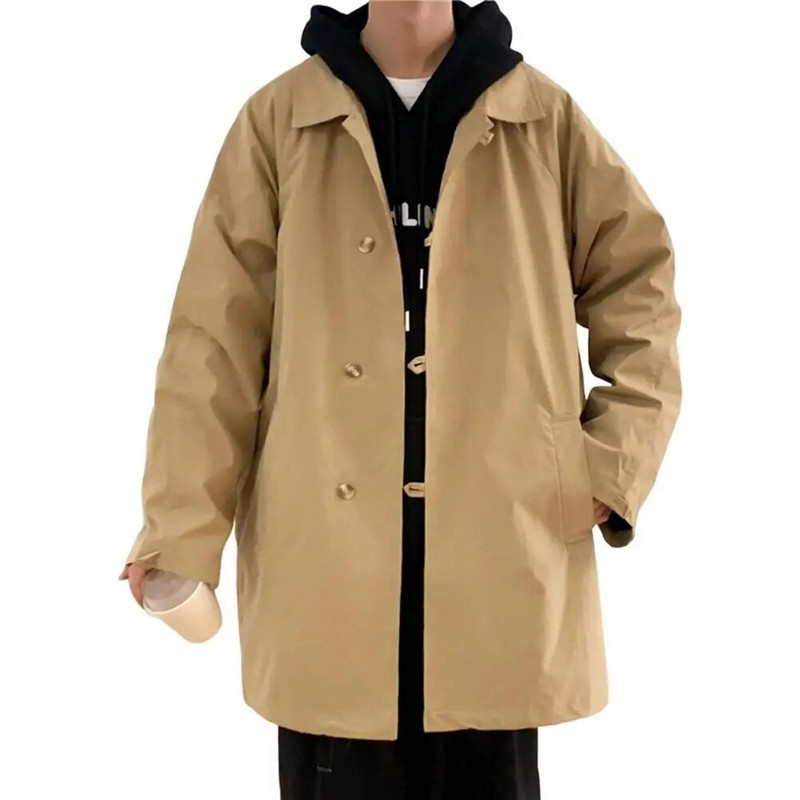 2023 Cămăși cardigan negru pentru bărbați Ocazional cusătură deschisă Îmbrăcăminte pentru bărbați Trench cu mânecă lungă Paltoane lungi Moda stil japonez Topuri Yukata