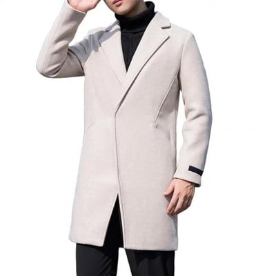 Trenci pentru bărbați, cu un singur buton, în stil coreean, toamnă iarnă, groasă, subțire, jachetă, îmbrăcăminte de stradă, îmbrăcăminte pentru bărbați