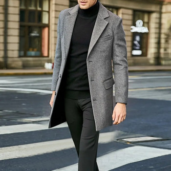 Ανδρικό βρετανικό μπουφάν Χειμερινό Κομψό Μακρύ Παλτό Ανδρικό Ανεμοστρόβιλο Casual Business Μπουφάν Ανδρικό Ζεστό Παλτό Εξωτερικά Ενδύματα Streetwear