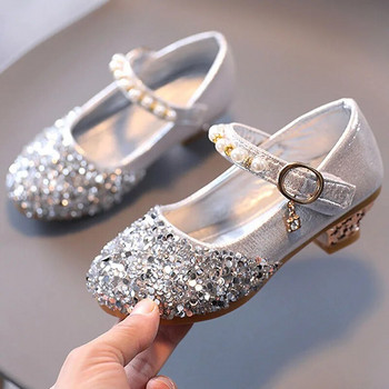 Παιδικά Princess Shoes for Girls Sequin Glitter Παιδικά ψηλοτάκουνα κορίτσια Perform Shoes Party Wedding Single Shoes CSH1264