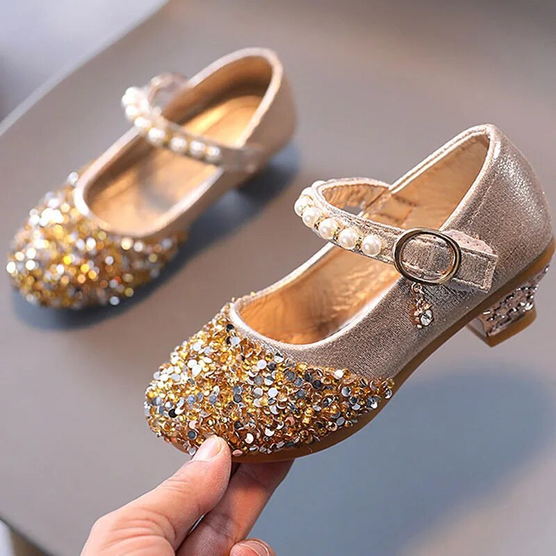 Laste printsessikingad Tüdrukutele Litritega Säraga Laste Kõrged Kontsad Tüdrukud Esinemiskingad Peokingad Pulmad Üksikkingad CSH1264