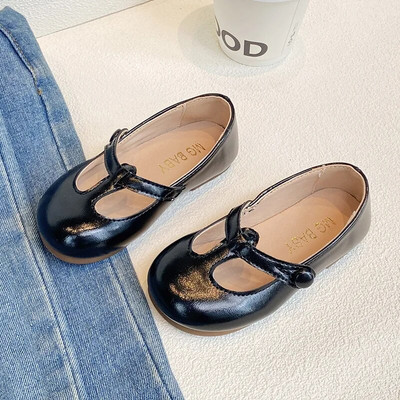 Pantofi ocazional pentru copii Pantofi din piele pentru fete cu legături în T. Moda retro prințesă Pantofi de dans pentru balet pentru copii Încălțăminte pentru școală pentru fete G06201