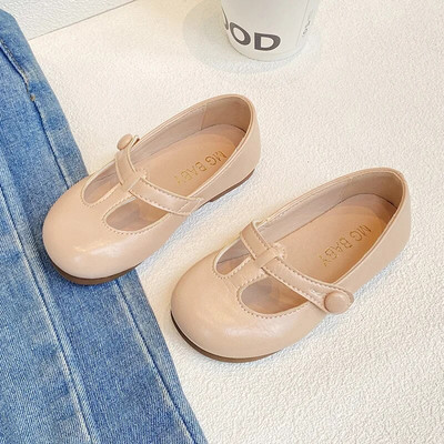 Pantofi ocazional pentru copii Pantofi din piele pentru fete cu legături în T. Moda retro prințesă Pantofi de dans pentru balet pentru copii Încălțăminte pentru școală pentru fete G06201