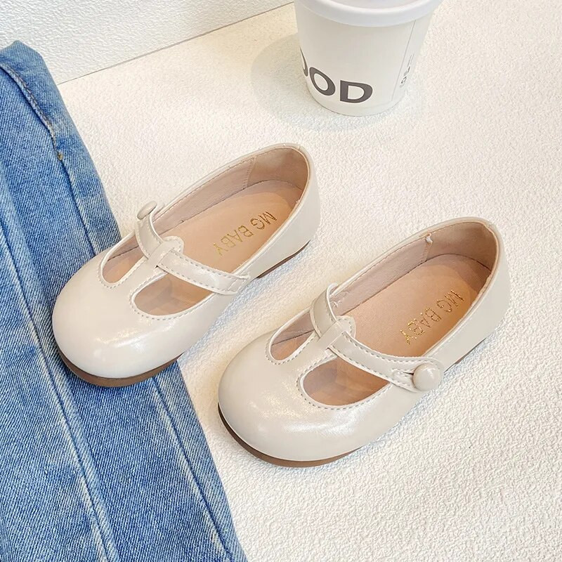 Pantofi ocazional pentru copii Pantofi din piele pentru fete cu legături în T. Moda retro prințesă Pantofi de dans pentru balet pentru copii Încălțăminte pentru școală pentru fete G06201