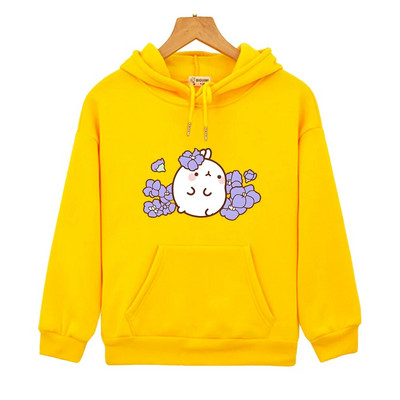 Molang Cute/Kawaii Rabbit Cartoon Sense of Design Φούτερ Παιδικά Ρούχα Φούτερ για έφηβες Μόδα Φθινοπωρινά χειμωνιάτικα πουλόβερ