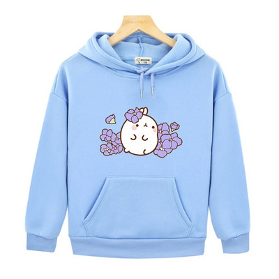 Molang Cute/Kawaii Rabbit Cartoon Sense of Design Φούτερ Παιδικά Ρούχα Φούτερ για έφηβες Μόδα Φθινοπωρινά χειμωνιάτικα πουλόβερ