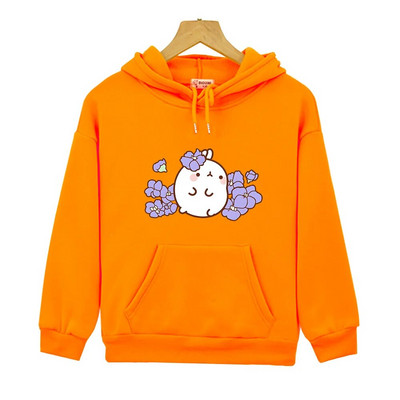 Molang Cute/Kawaii Rabbit Cartoon Sense of Design Φούτερ Παιδικά Ρούχα Φούτερ για έφηβες Μόδα Φθινοπωρινά χειμωνιάτικα πουλόβερ