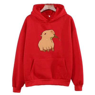 Hanorace amuzante cu imprimeu Capybara pentru fete adolescente Kawaii desene animate de top hanorace băiat unisex modă Harajuku pulover cu glugă grafic