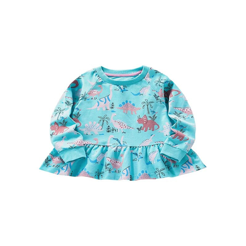 Jumping Meters 3 culori 2-7T Dinozauri imprimeu haine pentru bebeluși de vânzare fierbinte pentru fete hanorace costum pentru copii mici cămăși cu glugă