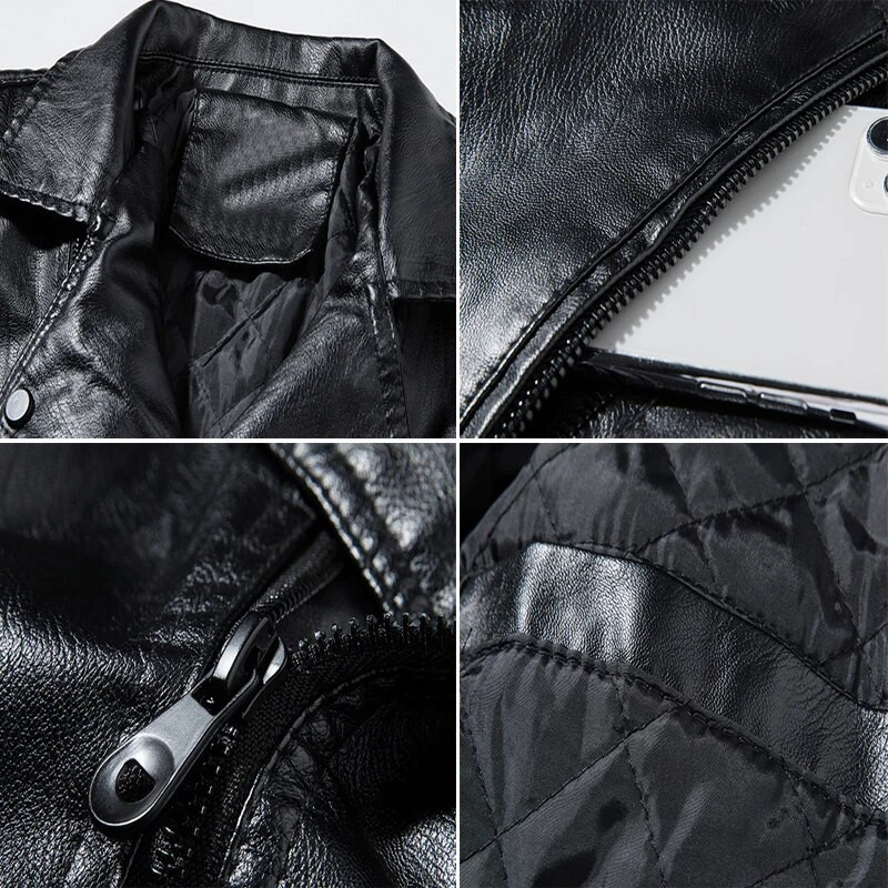 Maxulla Zimska muška topla kožna jakna Ležerne muške kapute od umjetne kože za vanjske motociklističke kožne jakne Bikerski kaputi Odjeća