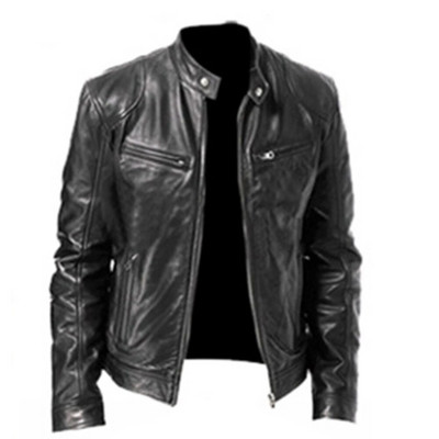 Μόδα Ανδρικό δερμάτινο μπουφάν Slim Fit Stand Κολάρο PU Ανδρικό αντιανεμικό πέτο μοτοσικλέτας Ανδρικά μπουφάν με φερμουάρ 2023